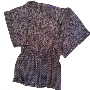 Miley Cyrus Max Tunic blouse Sheer Fitted, - Size L